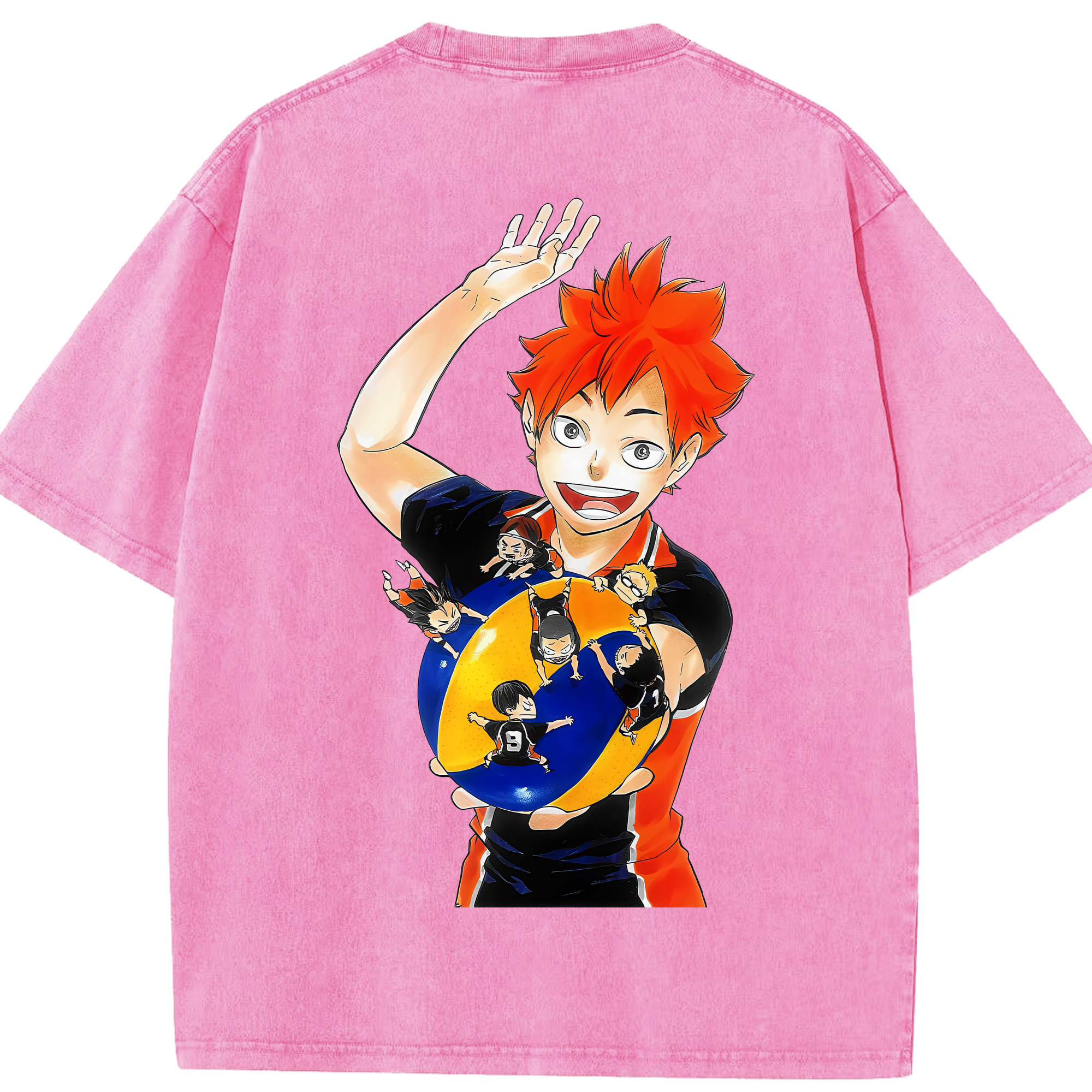 （画像用） ハイキュー!! Haikyu!! 綿100% ヴィンテージ風 半袖Tシャツ（背面プリント）